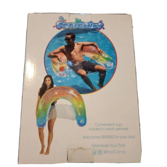 PoolCandy Inflatable Rainbow Pool Chair - Picture 5 of 5